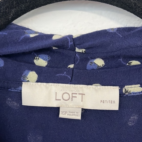 D351 Navy Blue Halter Dress by Loft Size XSP - Picture 5 of 6